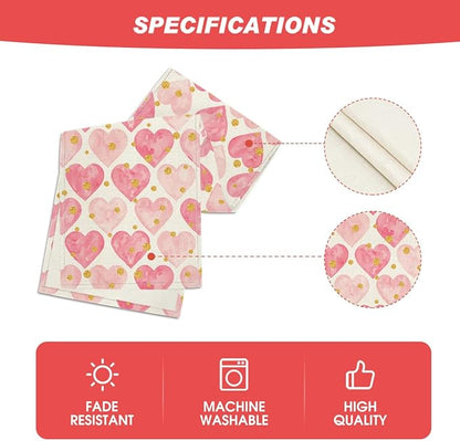 Artoid Mode Golden Pink Love Table Runner, Seasonal Anniversary Kitchen Dining - Image 5