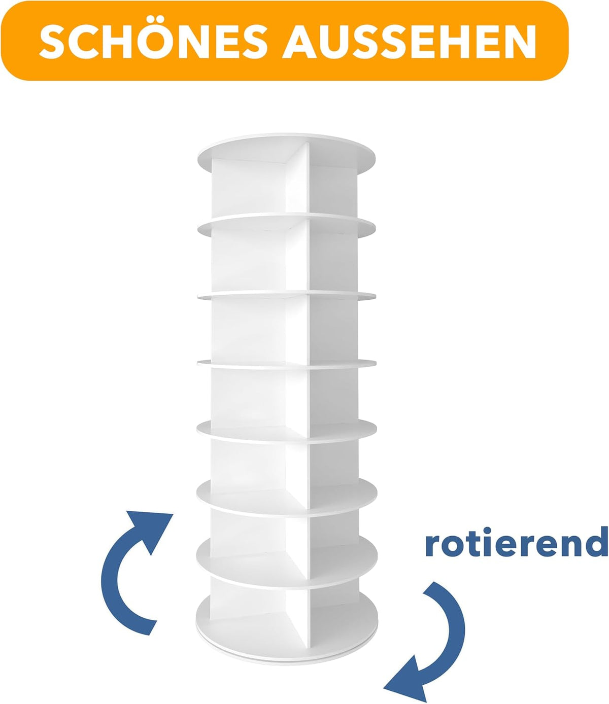 spaceaid 7 tier rotating shoe rack tower, spinning on a desk or shelf