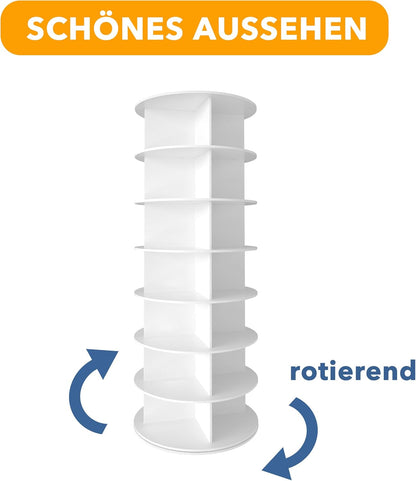 spaceaid 7 tier rotating shoe rack tower, spinning on a desk or shelf