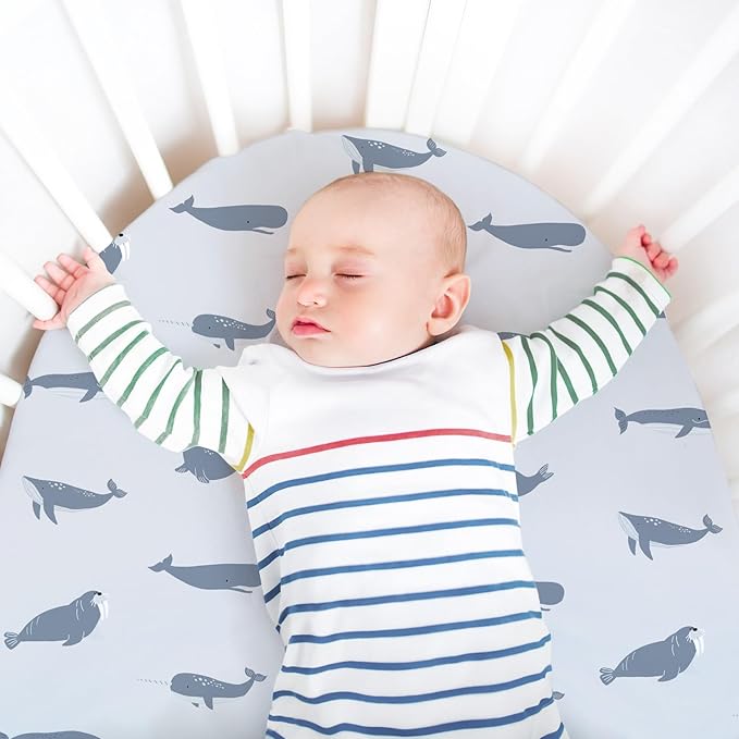Baby Bassinet Sheets Girl Boy, Stretch Fitted Bassinet Sheet Set 3 Pack - Image 8