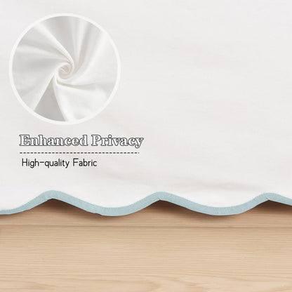 hig chic 14'' queen bedskirts scallop edge pleated, close-up detail