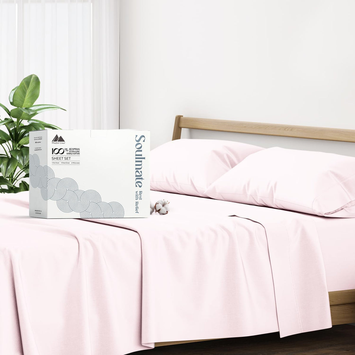mayfair linen 100% egyptian cotton full sheet set, main product view
