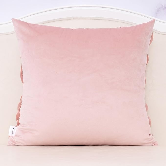 Alerfa 3D Leaves Handmade Throw Pillow Cover Decorative Floral Velvet - Image 2