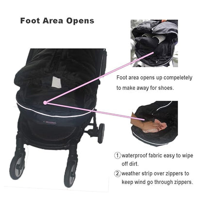 German Designed Universal Stroller Footmuff, 2 Way Zippers Style Easy - Image 4