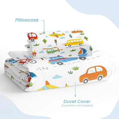 SANDJEST Transportation Duvet Cover Sets Twin Size - Image 4