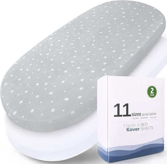 Baby Bassinet Sheets 15" x 30", Fit by Magik+%26+Kover