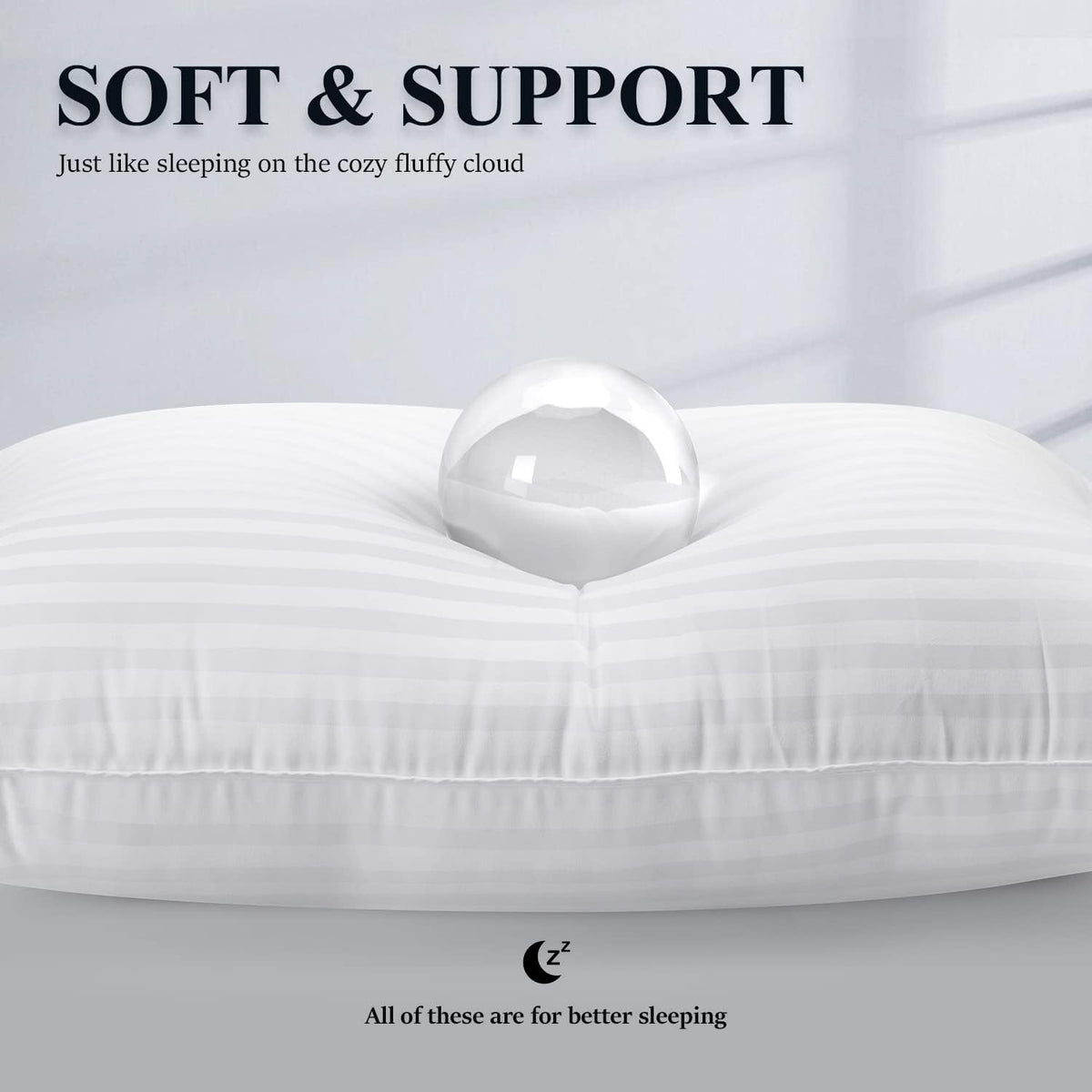 cozsinoor bed pillows for sleeping queen size set, close-up detail