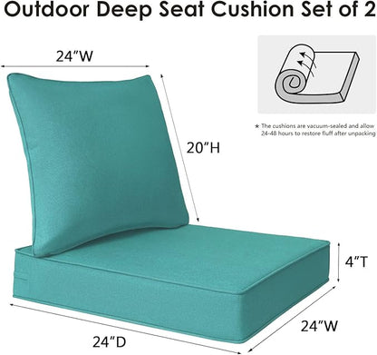 Outdoor Patio Chair Cushions Set, Water-Repellent, Fade Resistant, Deep Seat - Image 5