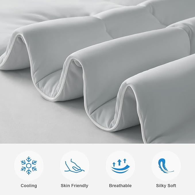 EASELAND All Season Cooling Comforter Queen, Cold Touch Fabric Absorbs Body Heat - Image 2