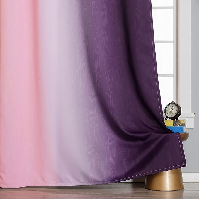 Estelar Textiler Pink and Purple Blackout Curtains 54 Inch Length, Light - Image 6