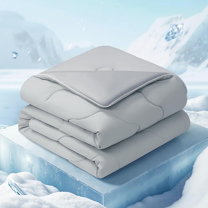 EASELAND All Season Cooling Comforter Queen, Cold Touch Fabric Absorbs Body Heat by EASELAND