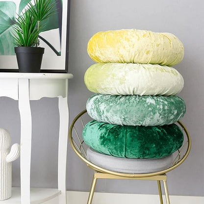 S_SSOY Round Throw Pillow for Couch Pumpkin Velvet Decorative Small Floor - Image 4