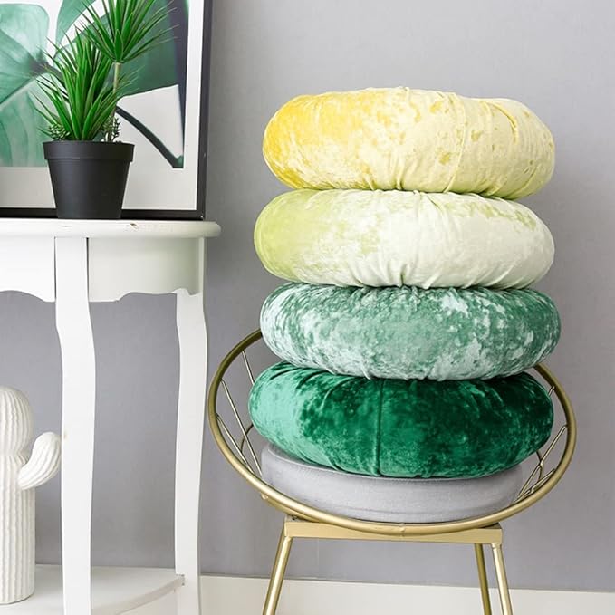 S_SSOY Round Throw Pillow for Couch Pumpkin Velvet Decorative Small Floor - Image 4
