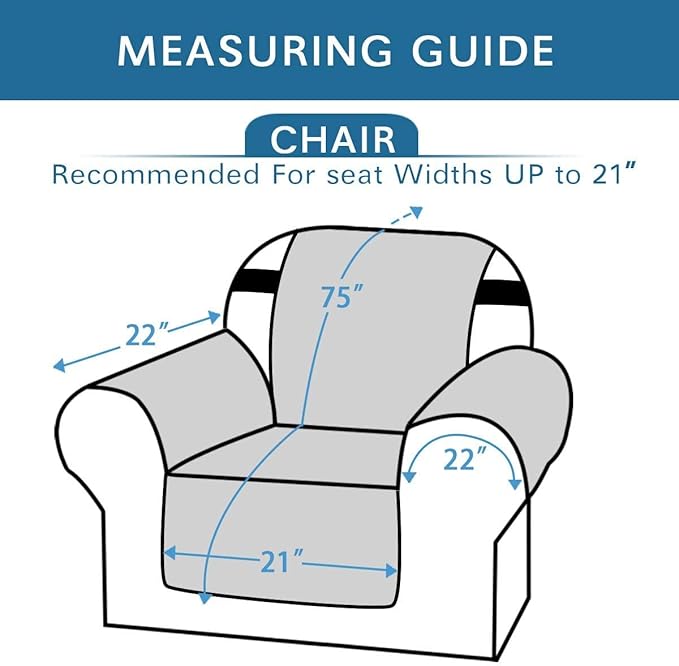 H.VERSAILTEX Reversible Chair Cover Furniture Protector Anti-Slip Couch Cover - Image 2