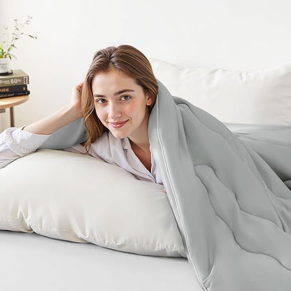 EASELAND All Season Cooling Comforter Queen, Cold Touch Fabric Absorbs Body Heat - Image 7