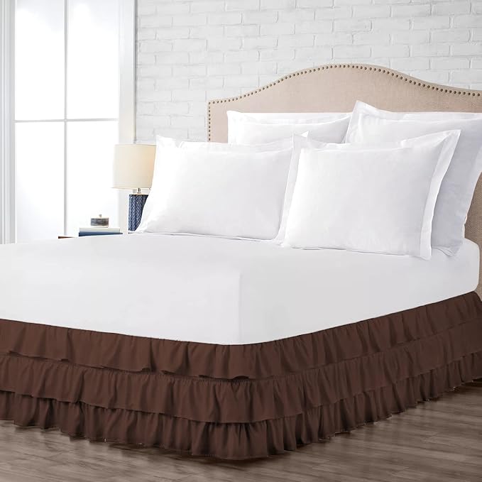 Multi-Ruffle Bed Skirt, Soft Multi Elastic Dust Ruffles - Image 2