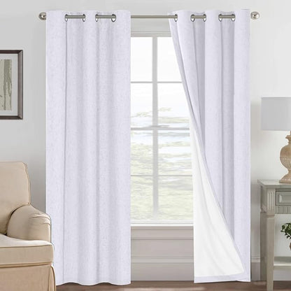 H.VERSAILTEX Primitive Linen Curtains 100% Blackout Curtain Drapes Burlap by HVERSAILTEX