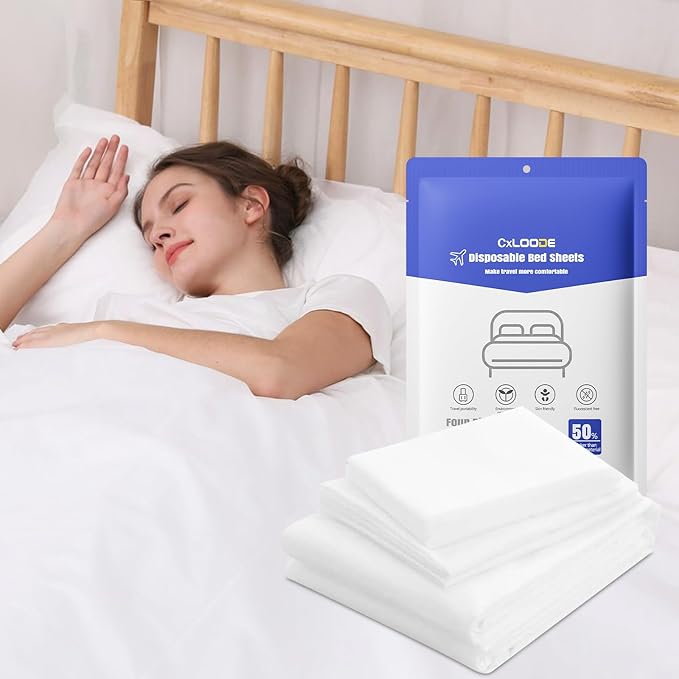 4 PCS Disposable Bed Sheet Queen Size, Travel Sheet by CXLoode