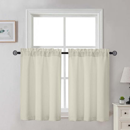Gwine Kitchen Curtains for Small Window Treatment, Light Filtering Short Cafe by Gwine