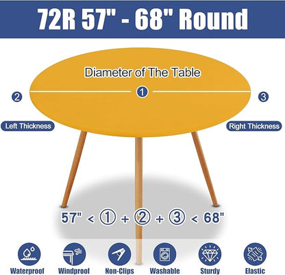 Round Spandex Tablecloth, Elastic Fitted Waterproof Tablecloths - Image 8