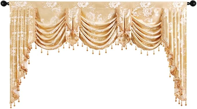 ELKCA Golden Jacquard Waterfall Valance - Image 8