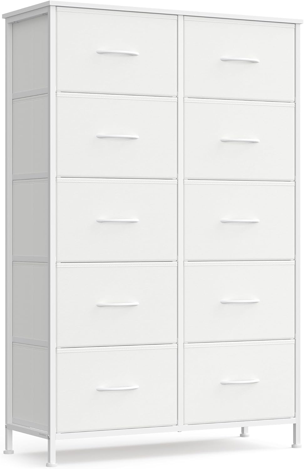 SONGMICS Dresser for Bedroom, Tall Dresser with 10 Fabric Drawers