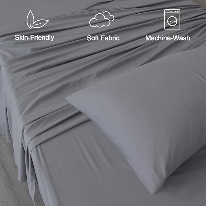 SPRINGSPIRIT Twin XL Sheet Sets, 4 Piece Bed Sheets Set Deep Pockets, Super - Image 2