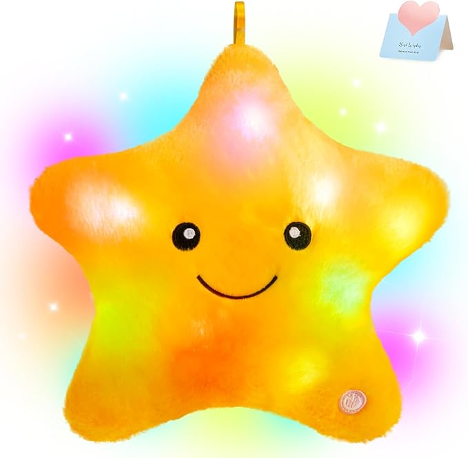 WEWILL 9'' LED Twinkle Star Soft Plush Pillow Toys Glowing Stuffed Star Light by WEWILL