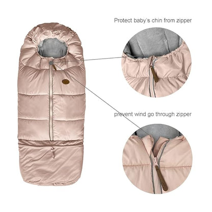 CozyMe Waterproof Winter Comfortable Thick Coral Fleece Universal Stroller - Image 4