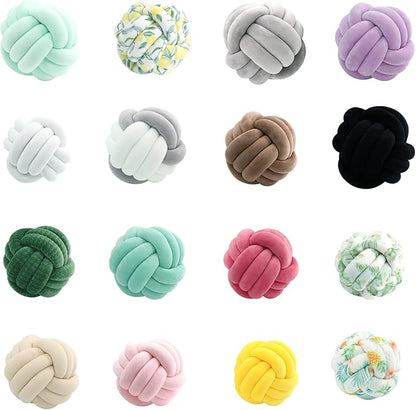 Round Throw Pillow, Soft Handmade Knot Ball Pillows, Home Decoration Pillow - Image 7