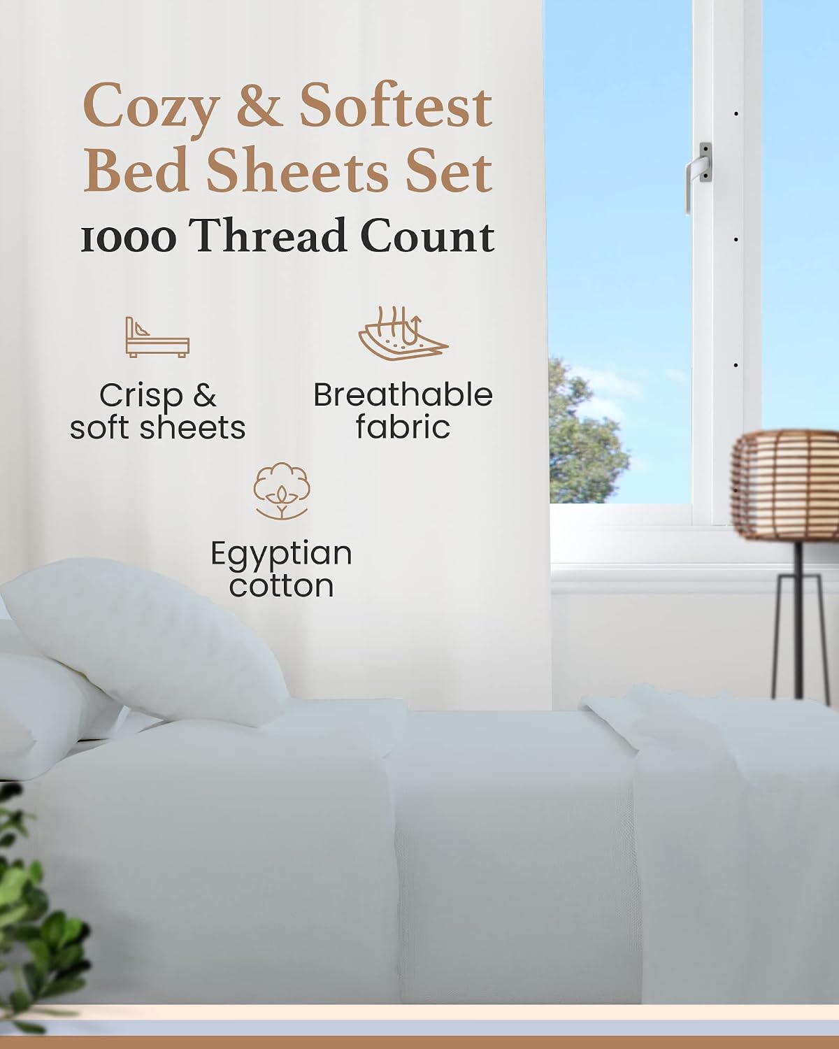 100% egyptian cotton split king sheets sets for shown in use