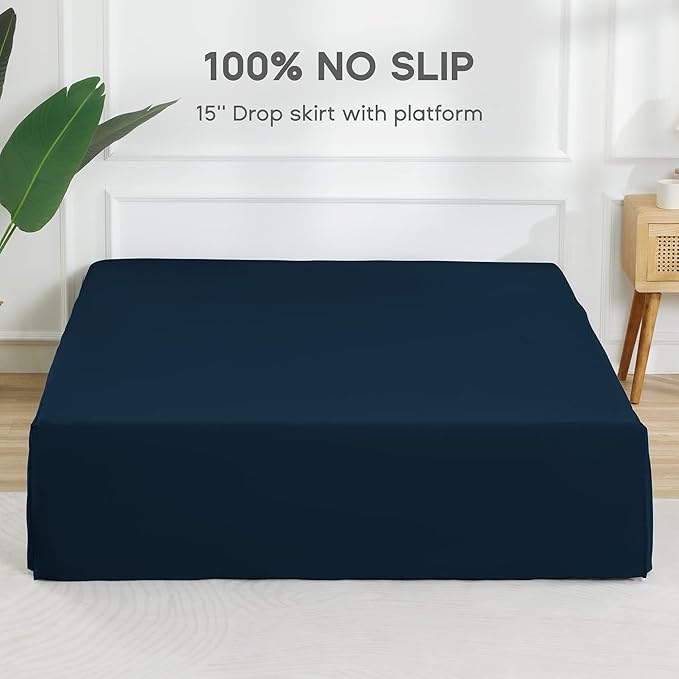 SONIVE Queen Bed Skirt, Classic Tailored Easy Fit Brushed Microfiber Skirts - Image 3