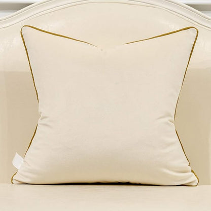 Avigers 20 x 20 Inches White Gold Leather Striped Cushion Case Luxury European - Image 2
