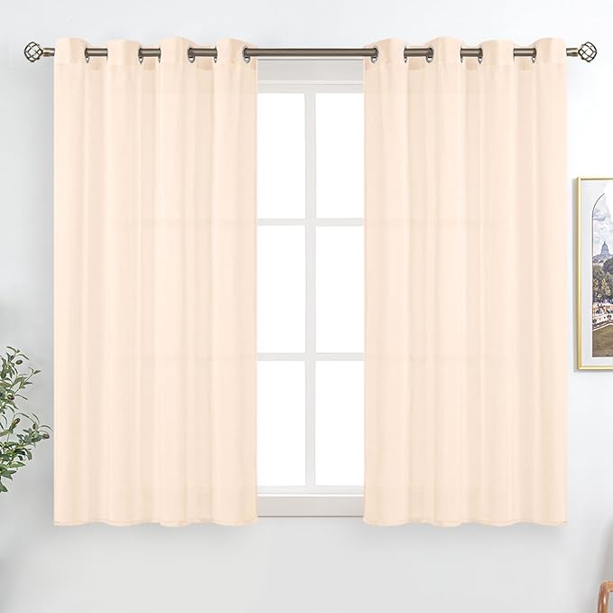 BGment Linen Sheer Curtains 54 Inch Length by BGment