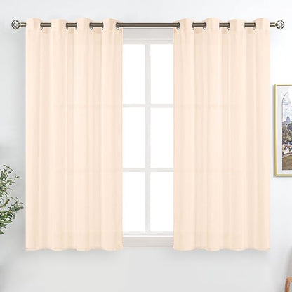 BGment Linen Sheer Curtains 54 Inch Length by BGment