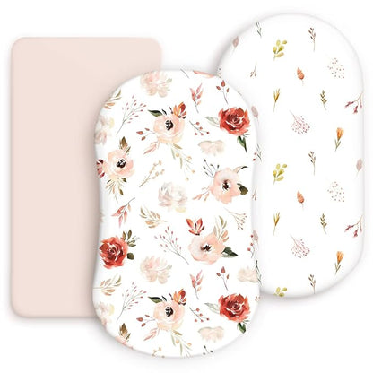 Stretchy Ultra Soft Bassinet Fitted Sheets 3 Pack, Universal Fitted by BUYNOW