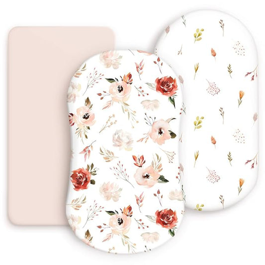 Stretchy Ultra Soft Bassinet Fitted Sheets 3 Pack, Universal Fitted by BUYNOW