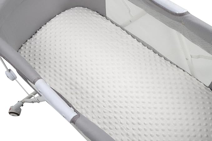 Dot Bassinet Sheet Set 2 Pack Stretch Fitted Bedside Sleeper Bassinet Sheets - Image 5