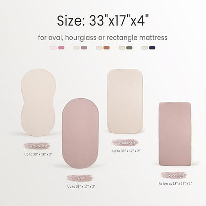 lulumoon Baby Muslin Bassinet Sheets: Cotton Bassinet Sheets Neutral - Image 2