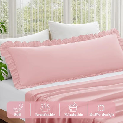 KKJIAF Ruffle Body Pillow Cases Set of 1, Ruffled Pillow Covers - Image 4
