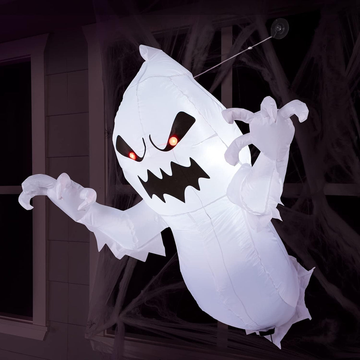 Joiedomi 4.5 FT Halloween Inflatable Ghost with Build-in LEDs, Blow Up Flying Ghost Broke Out from Window for Halloween Window Decorations, Yard, Garden, Lawn Decoration