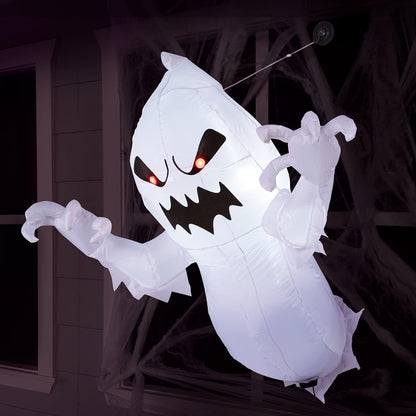 Joiedomi 4.5 FT Halloween Inflatable Ghost with Build-in LEDs, Blow Up Flying Ghost Broke Out from Window for Halloween Window Decorations, Yard, Garden, Lawn Decoration