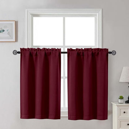Gwine Kitchen Curtains for Small Window Treatment, Light Filtering Short Cafe by Gwine