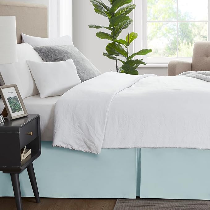Nestl Light Baby Blue Bed Skirt King Size - Image 3