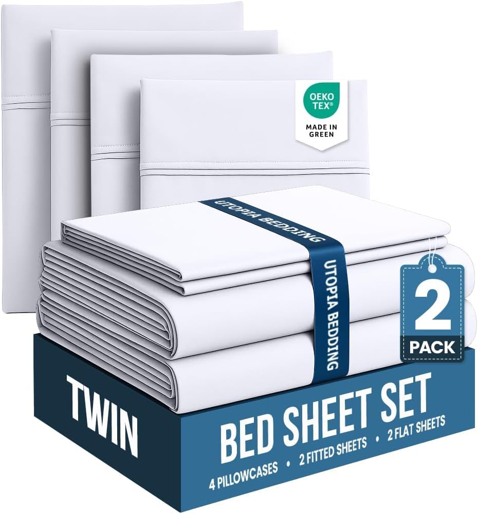 twin sheets set, 3 pieces 16" deep pocket, main product view