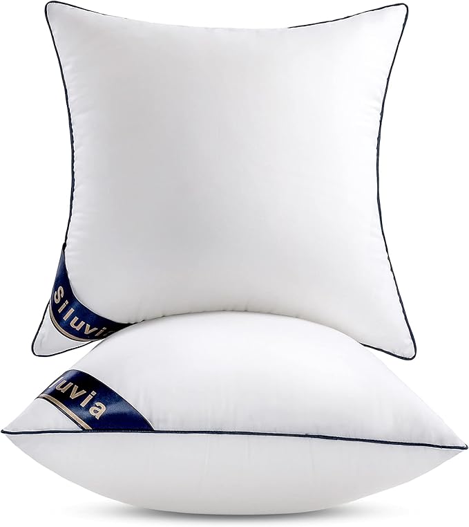 Siluvia 20"x20" Pillow Inserts Set of 2 Decorative Square Square Throw 20 by SiluviaHome