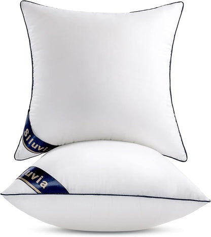 Siluvia 20"x20" Pillow Inserts Set of 2 Decorative Square Square Throw 20 by SiluviaHome