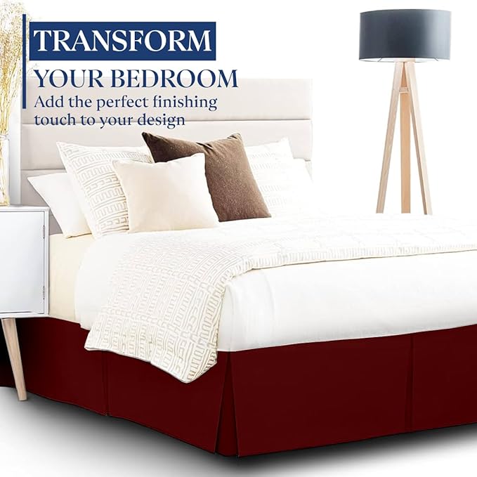 SKY BEDDINGS Luxury Pleated Queen Bed Skirt - Image 2