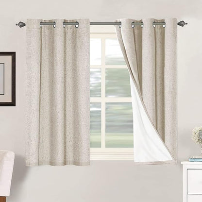 H.VERSAILTEX Primitive Linen Curtains 100% Blackout Curtain Drapes Burlap by HVERSAILTEX