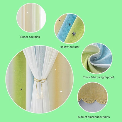 FANLI Ombre Rainbow Blackout Curtains - Image 3